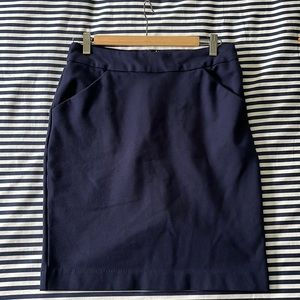 Navy work pencil skirt